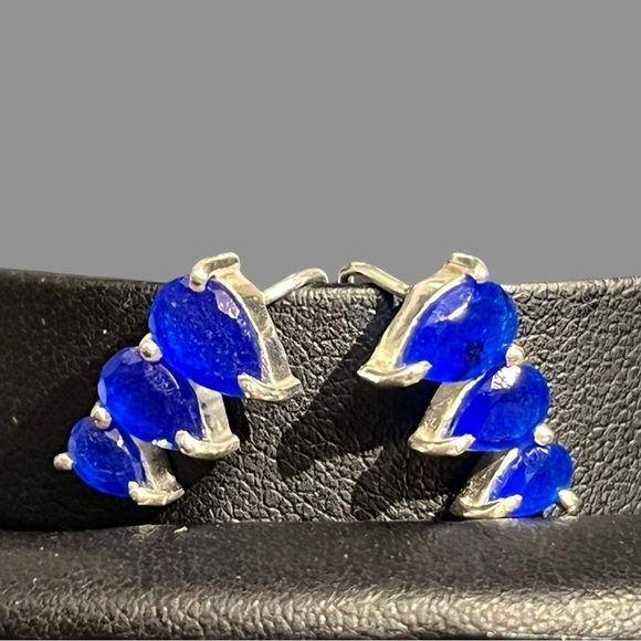 Sodalite Sterling Silver Climber Earrings - Picture 2 of 4